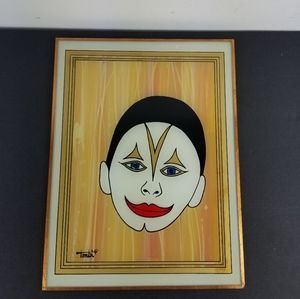 - Glass painting signed Tombi